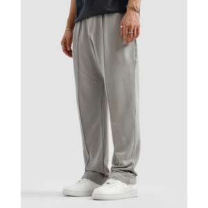 Pantalon cargo plissé gris acier, style évasé décontracté en tissu éponge respirant, taille mi-haute, taille XL, idéal pour l'automne - Product Image 6