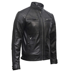 Chaqueta ajustada de piel de oveja de alta calidad para hombre, ropa informal cálida y transpirable, decoración de piel con cremallera de estilo Vintage, novedad - Product Image 6