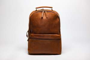 Acheter Buffalo en cuir véritable à double fermeture éclair pour l'école et le collège en cuir de couleur beige classique sac à dos pour ordinateur portable sac en cuir pour le collège - Product Image 2