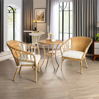 Dayanıklı çevre dostu Rattan bambu mobilya Set ev apartman otel Villa için İskandinav tasarım-oturma odası için açık