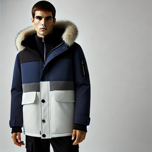 2024แจ็คเก็ตกันหนาวสไตล์ใหม่สำหรับผู้ชาย, เสื้อปาร์เก้ขนแกะมีฮู้ดหนาใส่สบายๆเสื้อคลุมกันหนาวสำหรับผู้ชาย - Product Image 5