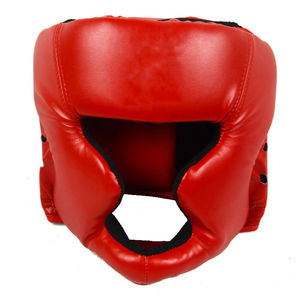 Boxing Genuine Leather Red-Color Kickboxing MMA <b>Head</b> Guard Protective-Gear Custom Logo Wholesale <b>Head</b> Guard - Product Image 4