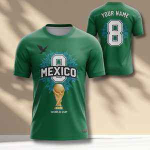 Maglia da Calcio Unisex 2026 WC Messico per Tifosi, T-shirt con Grafica Aquila Verde, Regalo - Product Image 1