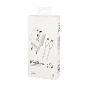 Cargador <span class=keywords><strong>GaN</strong></span> de 20 W con puertos USB-A y USB-C. Incluye cable USB-C a USB-C de 100 cm. - Product Image 4