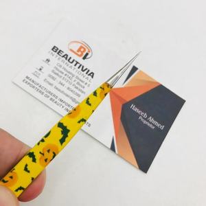 Pinzas rectas de diseño personalizado para extensión de pestañas de acero inoxidable sostenible con papel de Punta puntiaguda impreso con logotipo personalizado - Product Image 5