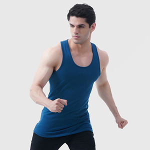 La última camiseta sin mangas de compresión personalizada para hombre, transpirable, para fitness, culturismo, estampado de logotipo, fabricada con tela personalizada - Product Image 5