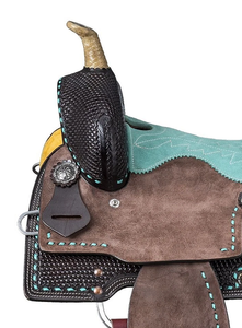 Juego de tachuelas de cuero genuino de primera calidad, monturas de carreras occidentales e inglesas para montar a caballo - Product Image 5