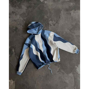 Ensembles de sweats à capuche et sweat-shirt personnalisés 2025 pour hommes, nouvelle conception élégante de sunfade d'impression bouffante - Product Image 6