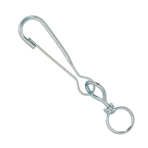Moschettone nichelato con anello girevole da 100 mm. - Product Image 1