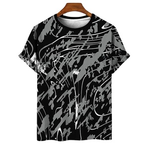 Camiseta de algodón 100% de alta calidad para hombre, patrón de rayas coloridas, diseño impreso en 3D a la moda, camisetas de verano con cuello redondo, impresión Digital - Product Image 1