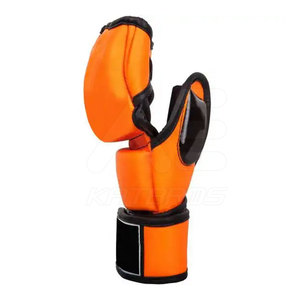 KATBROS MMA Gloves Half Finger PU Leather for Closure Orange Waterproof Non-Slip for Martial Arts Outdoor Adults - Product Image 3