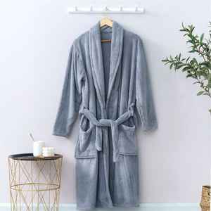 Batas de baño femeninas con cuello en V para mujer, ropa de dormir suave con logotipo personalizado, batas de baño de lujo, bata de SPA, albornoz de Hotel para mujer - Product Image 3