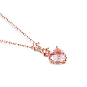 สร้อยคอเงินแท้ประดับมอร์แกไนต์สังเคราะห์ทรงหัวใจ Jeulia Enchanting Grace พร้อมตัวล็อคแบบกรงเล็บ ของขวัญวันครบรอบ - Product Image 3