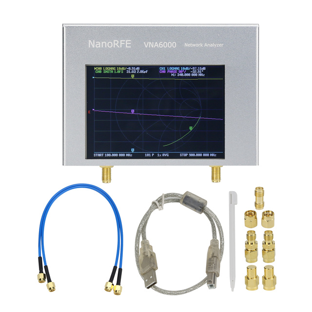VNA6000-B Two Port 6GHz Portable High Performance Vector Network Analyzer with 110dB Dynamic Range