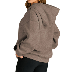 Sudaderas con capucha de gran tamaño de algodón 100% para mujer, nueva ropa de calle, decoración de botones, camisetas en blanco informales personalizadas, sudaderas - Product Image 4