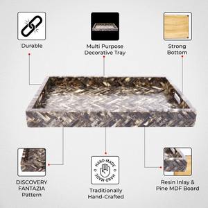 Bandeja Decorativa Premium con Incrustaciones de Hueso para Servir y Exhibir - Product Image 2