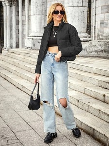 Veste matelassée pour femmes, manteau d'hiver rembourré de style, vêtements d'extérieur à fermeture éclair de qualité supérieure - Product Image 4