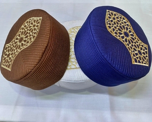 맞춤형 로고 터키 모자 자수, 기도 이슬람 남성용 Nalain 전통 Kufi 모자, 프리미엄 폴리에스터 면 패브릭 토피. - Product Image 4