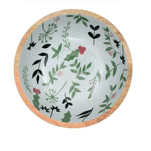 Bol de serveur de salade en bois imprimé émaillé nouvellement conçu bol imprimé de pâte en bois personnalisé de qualité supérieure - Product Image 1