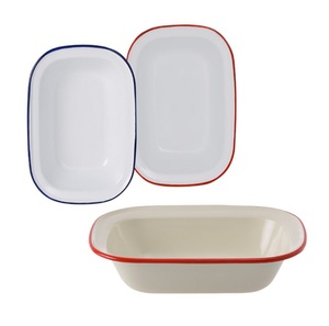 Cuenco de servicio de esmalte ovalado de Metal de alta calidad para restaurante, Hotel y utensilios de cocina para fiestas, precio al por mayor - Product Image 1