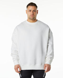Sweat-shirts en molleton épais à col rond pour homme, couleur unie, surdimensionnés, design personnalisé, 100% coton, vente chaude, automne, broderie - Product Image 4