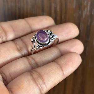 Anillo de Amatista Facetada Hecho a Mano al por Mayor, Estilo Bohemio, con Forma de Pera, Chapado en Oro Rosa, Ecológico, para Mujer - Product Image 3