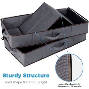 Contenedores de Almacenamiento Debajo de la Cama, 2 Piezas, Caja de Almacenamiento Debajo de la Cama, Bolsa de Almacenamiento con Cartón para Mantas, Ropa, Suéteres - Product Image 2