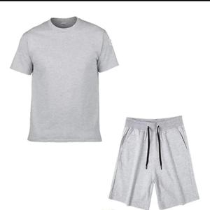 Ensemble T-shirt et short pour homme en coton 100% uni imprimé coupe classique Mode personnalisée - Product Image 5