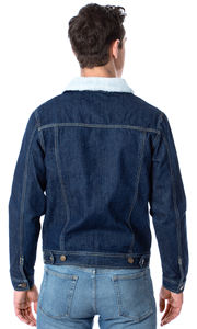 Veste en jean à col en sherpa pour adulte de haute qualité, écologique, respirante, motif lettres, logo avant, pour homme et femme, hiver - Product Image 3