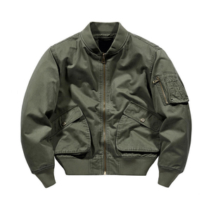 Chaqueta Bomber Unisex, Delgada, Cortavientos, de Forro Polar, Poliéster/Algodón, Informal, para Invierno, Transpirable - Product Image 2