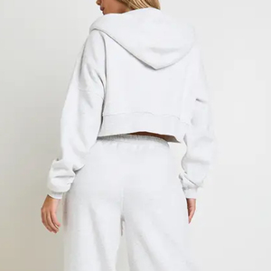 Chándal de color liso con mangas largas, servicio OEM, transpirable, modelo 2026 para mujer, con cierre de cremallera, a precio económico. - Product Image 5