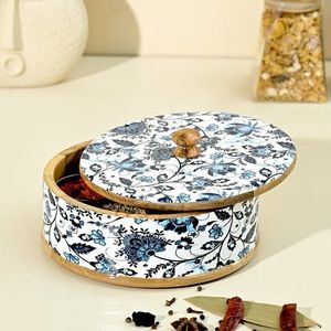 Boîte à épices en bois faite à la main avec plusieurs compartiments, articles de cuisine, articles d'hôtel, fêtes de mariage - Product Image 2