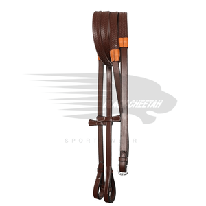 2023 hecho con brida snaffle de cuero personalizada con brida de caballo flash desmontable en forma de U y riendas de goma - Product Image 2