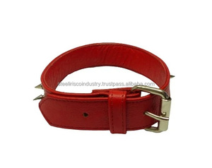 Leather BDSM Collar with O-<b>ring</b> Red with Spiked Studs Suitable Neck Circumference 14 to 18 inches Eternity Bondage <b>Black</b> Collar - Product Image 5