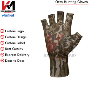 Gants de chasse camouflage sans doigts matériau extensible durable respirant léger avec arc de chasse en dinde texturé - Product Image 3
