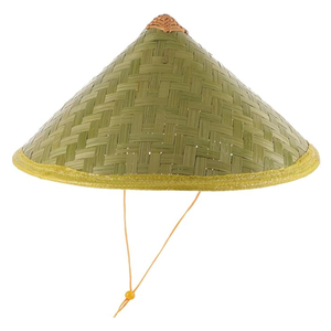 GORRO CÓNICO TEJIDO A MANO DE HOJA DE PALMA Y BAMBÚ PERFECTO PARA FESTIVALES DECORACIÓN DEL HOGAR O ACTIVIDADES AL AIRE LIBRE - Product Image 1