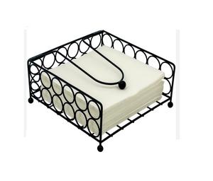 Fournisseur de porte-mouchoirs en métal noir fabriqué à la main, design et forme personnalisés, porte-mouchoirs en métal bon marché pour table à manger - Product Image 1