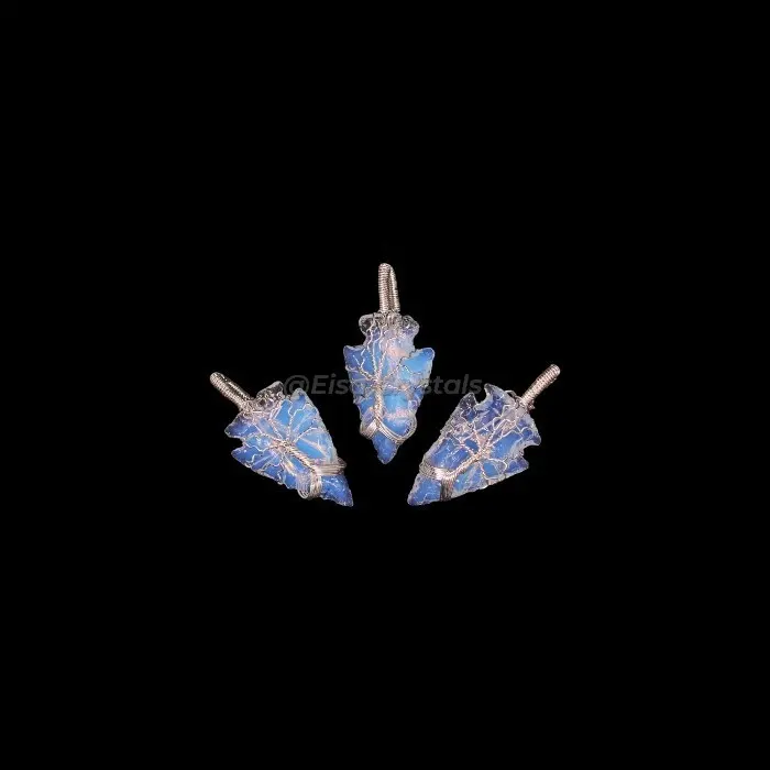 Esclusiva Opalite punta di freccia avvolgente ciondoli Semi-pietra preziosa artigianato cristalli collana di gioielli dal fornitore superiore