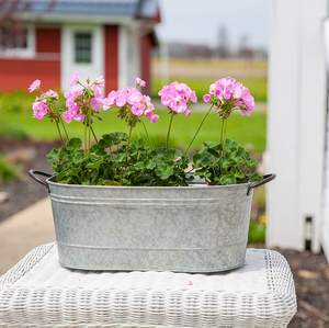 High Quality Galvanized <b>Metal</b> <b>Bucket</b> New Style Galvanized Tub Planter with Handle Home Decoration - Product Image 2