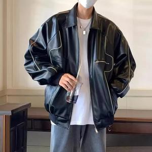 <b>Vintage</b> American Style Original Leather Jacket for Men High-end Feel Niche Trendy Ins Casual Loose Fit Street Style - Product Image 5