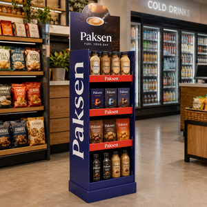 Expositor de Cartón Alto para Café La Colombe, Stand Promocional para Supermercados, Venta al Por Mayor - Product Image 3