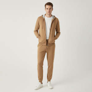 Survêtements Fabricant Prix Bas Unisexe 100% Polyester / Coton Ensembles de Survêtements d'Entraînement Logo Personnalisé Hommes Sweats à Capuche en Polaire - Product Image 3