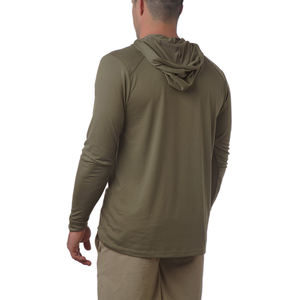 Recién llegado, Sudadera con capucha selecta con tela de bambú de pesca de bolsillo con cremallera en el pecho y cordón, camisa de pesca transpirable ligera para hombres - Product Image 2