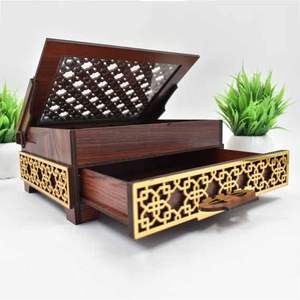 Caja de Joyería de Madera Personalizable, Apta para Muebles, con Acabado Artístico Tallado, para Colocar de Forma Segura en Mesas de Tocador, Bajo Costo - Product Image 3