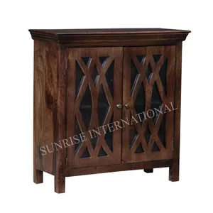 Ấn Độ nhà sản xuất của chất lượng hàng đầu phong cách phương Tây nóng bán sheesham gỗ hiển thị trường hợp/tủ sách/tủ/sideboard