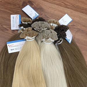 Usine en gros 100% extensions de cheveux humains en bonne santé cuticule cheveux alignés extensions de cheveux à pointe plate - Product Image 1