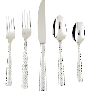 Juego de Cubiertos de Acero Inoxidable Ecológico con Diseño Martillado, Útil para Bodas y Ocasiones Especiales, Fácil de Lavar - Product Image 5