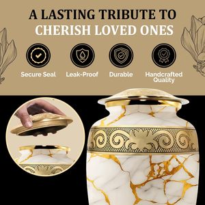 Urna para cenizas humanas para adultos de hasta 200 libras, urna grande de cremación para cenizas para mujeres y hombres con tapa segura, urnas funerarias artesanales - Product Image 2