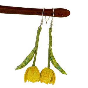Pendientes de Ganchillo Personalizados DMC Tulipán, Joyas de Ganchillo con Micro Gancho, Pendientes Colgantes Florales, Joyería Floral, Mini Pendientes de Ganchillo para Boda, Regalo - Product Image 6