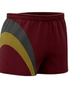 ชุดกีฬาเสื้อและกางเกงขาสั้นแบบกำหนดเอง สีแดงอมน้ำตาล เทา ทอง โพลีเอสเตอร์ พิมพ์ลายแบบซับลิเมชั่น ชุดทีมสำหรับผู้ชาย ชุดฝึกซ้อม - Product Image 4